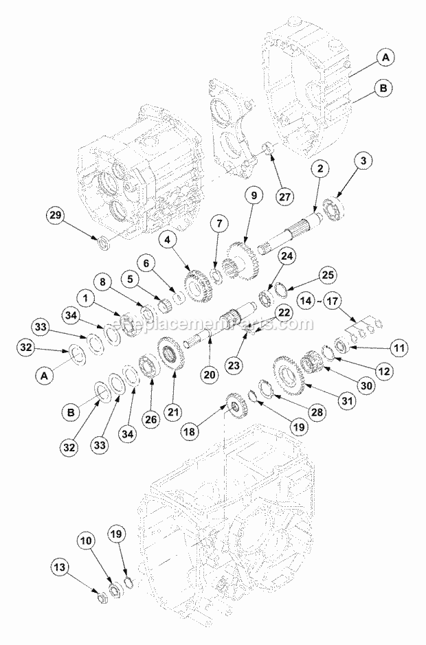 Transmission (Part 4) Diagram and Parts List for 7532 54AF44G-710, 54AH44G-710, 54AN44G-710 Cub Cadet Lawn Tractor
